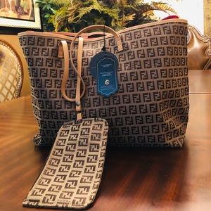 Authentic Fendi Zucchino Tote Bag